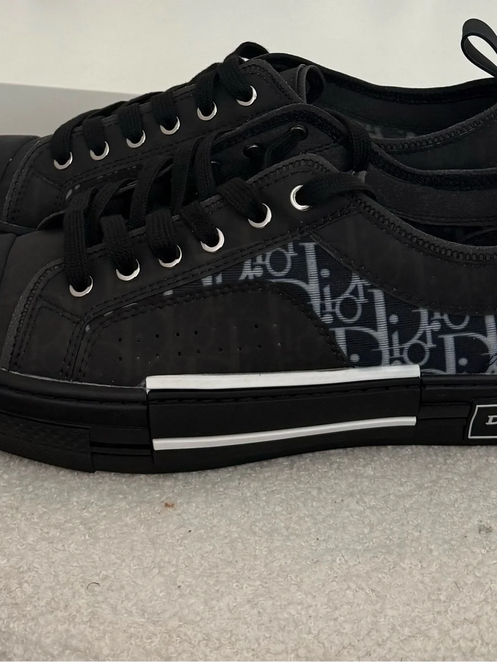Designer-Inspired Black Low-Top Sneakers